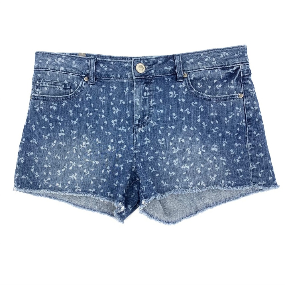 LC Lauren Conrad Floral/Leaf Denim Cutoff Shorts
